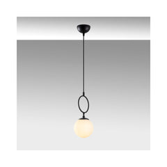 Lustra alb/negru din metal si sticla Ø15 cm Ring