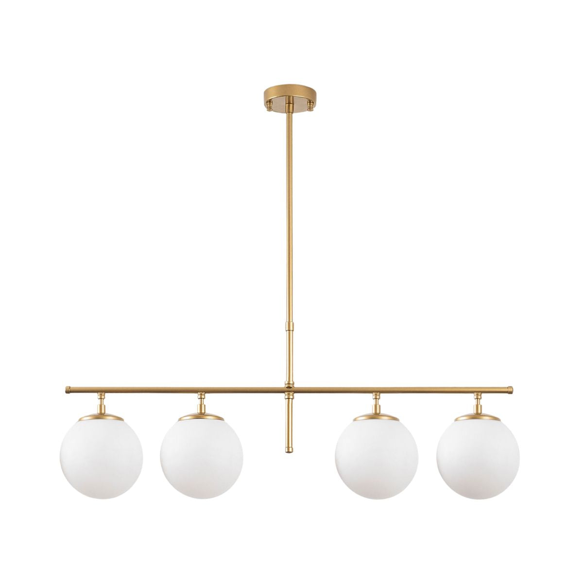 Lustra auriu/alb din metal si sticla cu 4 becuri Roe, 1, hectarul.ro