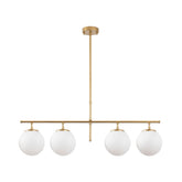 Hectarul - Lustra auriu/alb din metal si sticla cu 4 becuri Roe