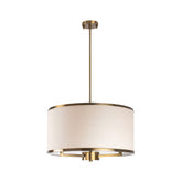 Hectarul - Lustra auriu/alb din metal si textil cu 3 becuri Way