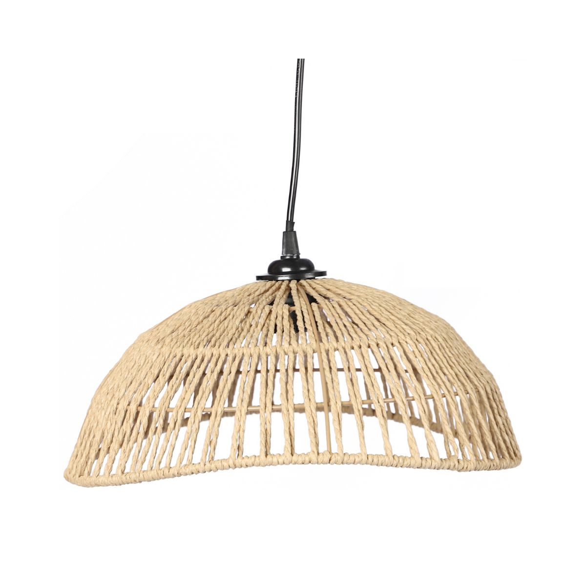 Lustra maro natural din metal si iuta Ø35x15 cm Natural Living, 1, hectarul.ro