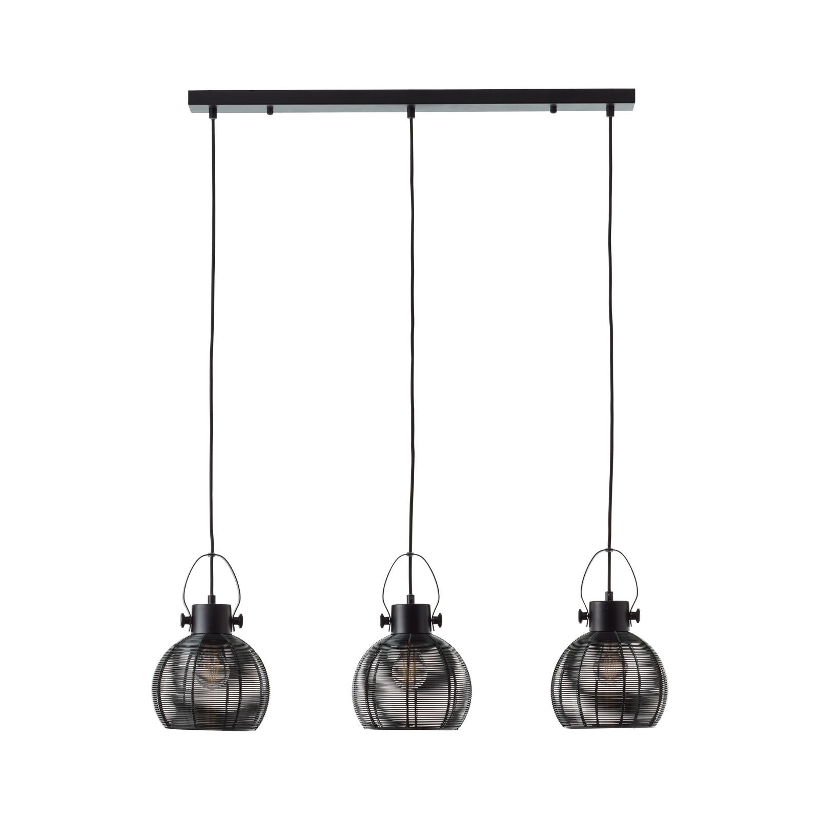 Lustra neagra din metal cu 3 becuri Sambo Brilliant, 1, hectarul.ro