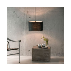 Lustra neagra din textil si metal Esher 38cm Brilliant