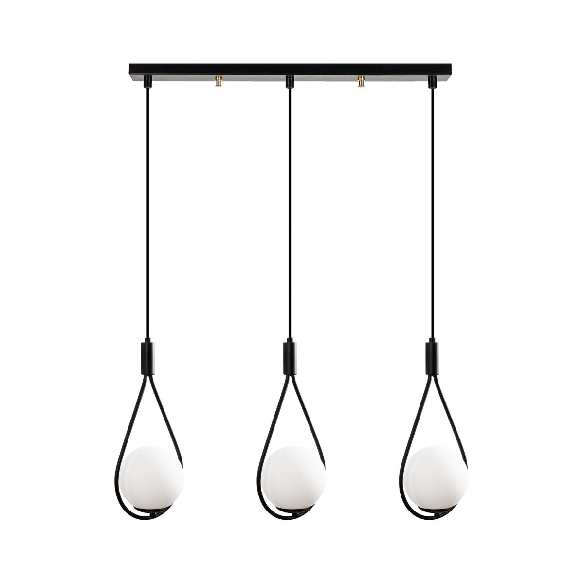 Lustra negru/alb din metal si sticla cu 3 becuri GMN, 1, hectarul.ro