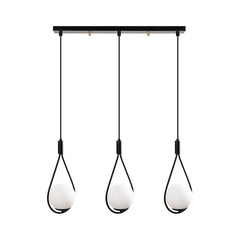 Lustra negru/alb din metal si sticla cu 3 becuri GMN