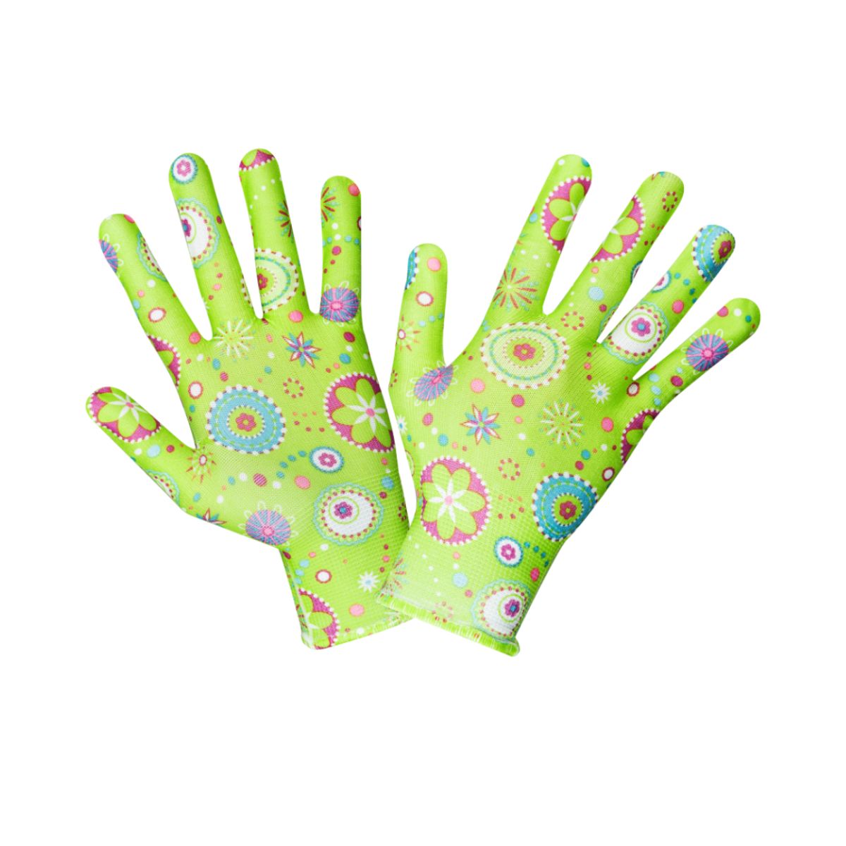 Manusi pentru gradinarit motiv floral verde M:9, 1, hectarul.ro