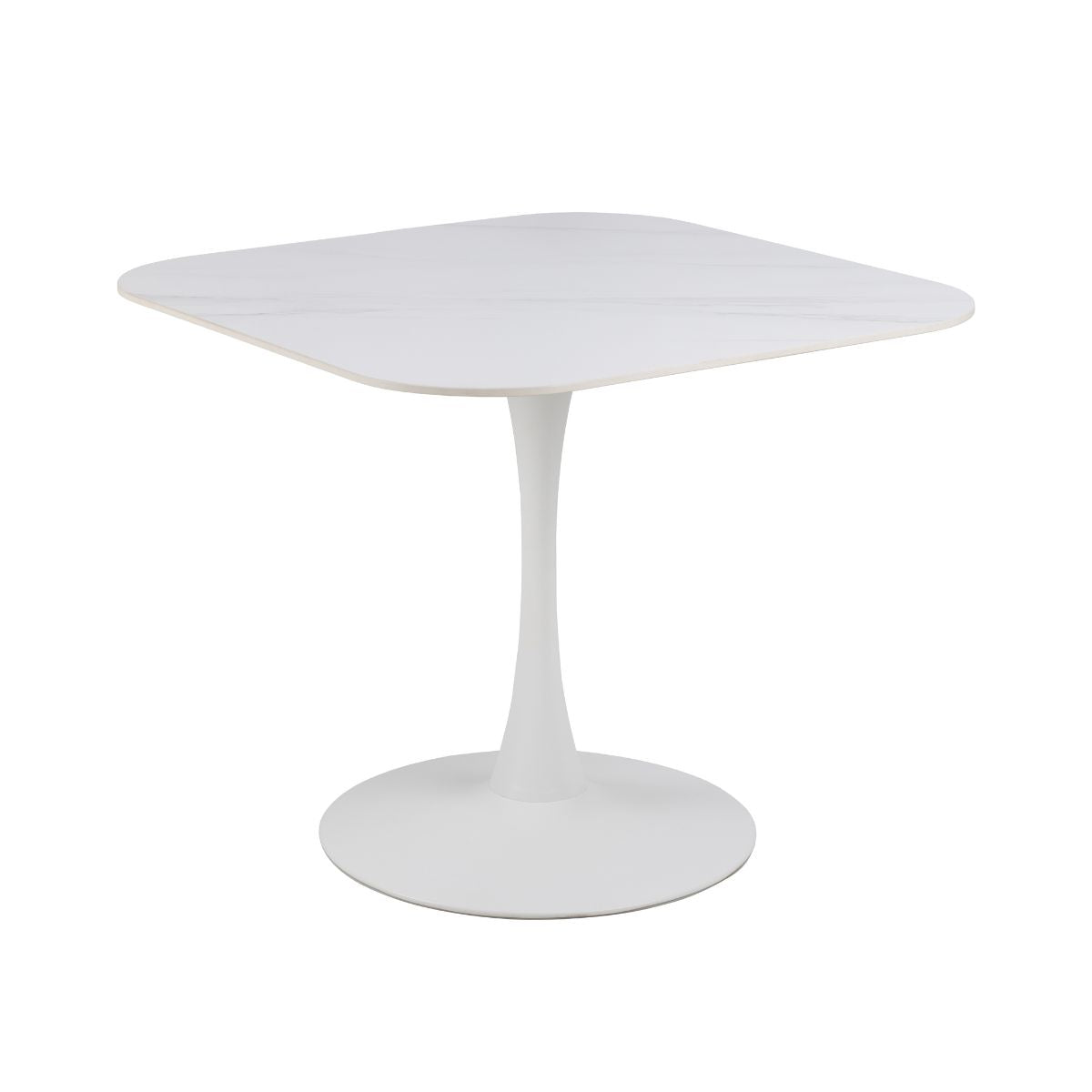 Masa de dining alba din ceramica si otel 90x90 cm Malta Actona, 1, hectarul.ro
