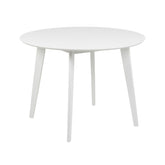 Hectarul - Masa de dining alba din MDF lacuit Ø105 cm Roxby Actona