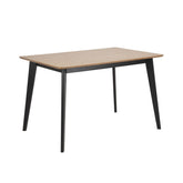 Hectarul - Masa de dining maro/negru 120 x 80 cm din MDF furniruit si lemn de hevea Roxby Actona