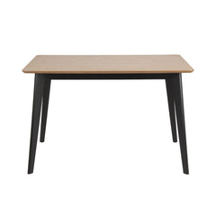 Masa de dining maro/negru 120 x 80 cm din MDF furniruit si lemn de hevea Roxby Actona