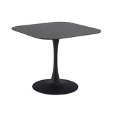 Hectarul - Masa de dining neagra din ceramica si otel 90x90 cm Malta Actona