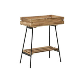 Hectarul - Masa cu tavite de lemn Inart, lemn si metal, 60x33x72 cm, natur/negru