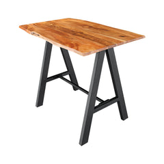 Masa de bar maro/negru 120 cm din lemn de acacia si metal Mammut Invicta