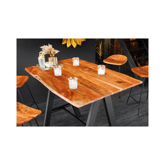 Masa de bar maro/negru 120 cm din lemn de acacia si metal Mammut Invicta