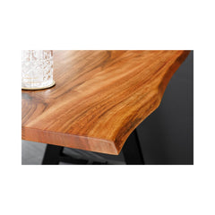 Masa de bar maro/negru 120 cm din lemn de acacia si metal Mammut Invicta