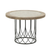 Hectarul - Masa de cafea maro/negru din lemn si metal Ø80Χ58 cm Exotique Inart