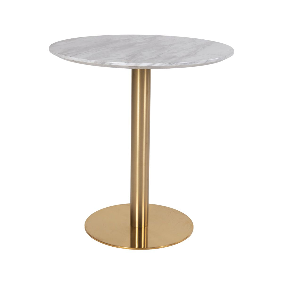 Masa de dining alb/auriu cu aspect de marmura din otel si MDF 70 cm Bolzano House Nordic, 1, hectarul.ro