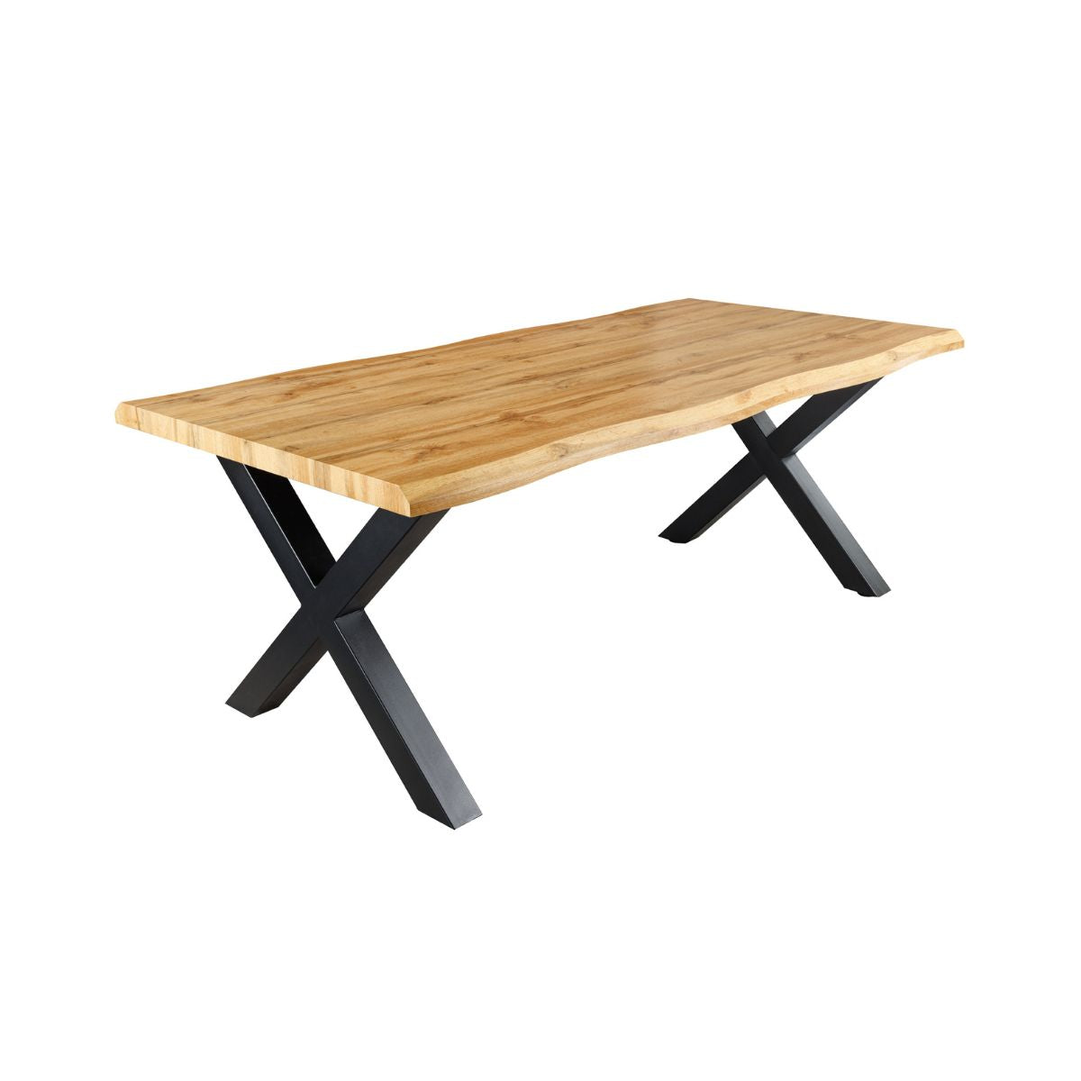 Masa de dining maro cu aspect de stejar, picioare in X Wild 160 cm Invicta, 1, hectarul.ro