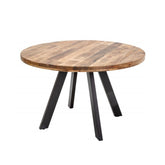 Hectarul - Masa de dining maro din lemn de mango 120 cm Iron Craft Invicta