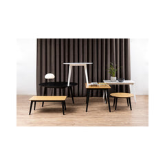 Masa de dining neagra din MDF furniruit 140 cm Roxby Actona