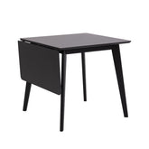 Hectarul - Masa de dining neagra din MDF 80/120 cm Roxby Actona