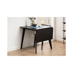 Masa de dining neagra din MDF 80/120 cm Roxby Actona