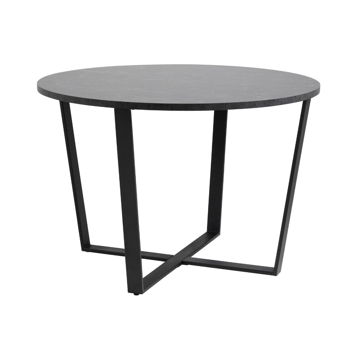 Masa de dining neagra din MDF melaminat si otel Ø110 cm Amble Actona, 1, hectarul.ro