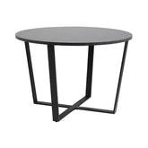 Hectarul - Masa de dining neagra din MDF melaminat si otel Ø110 cm Amble Actona