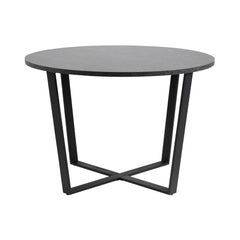 Masa de dining neagra din MDF melaminat si otel Ø110 cm Amble Actona