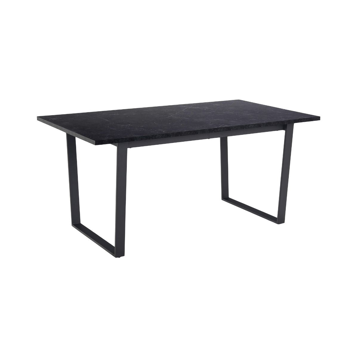 Masa de dining neagra din MDF melaminat si otel 160 cm Amble Actona, 1, hectarul.ro