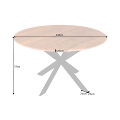 Masa de dining rotunda din lemn de acacia Galaxie Ø130 cm Invicta