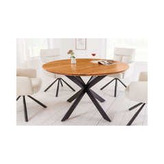 Masa de dining rotunda din lemn de acacia Galaxie Ø130 cm Invicta