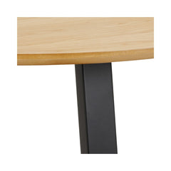 Masa de dining rotunda, maro/negru, din MDF furniruit Ø120 cm Malika Actona