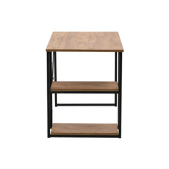 Masa de studiu cu 2 rafturi MDF bej, cadru din metal negru 120x60x70 cm