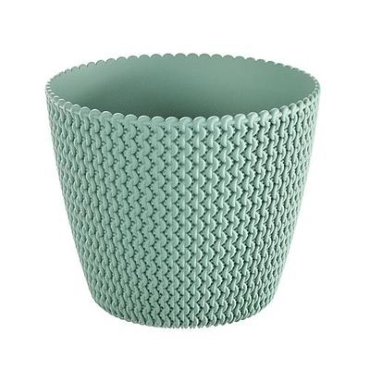 Masca ghiveci Splofy, rotund, plastic, salvie, D 19 cm, 5L, 1, hectarul.ro