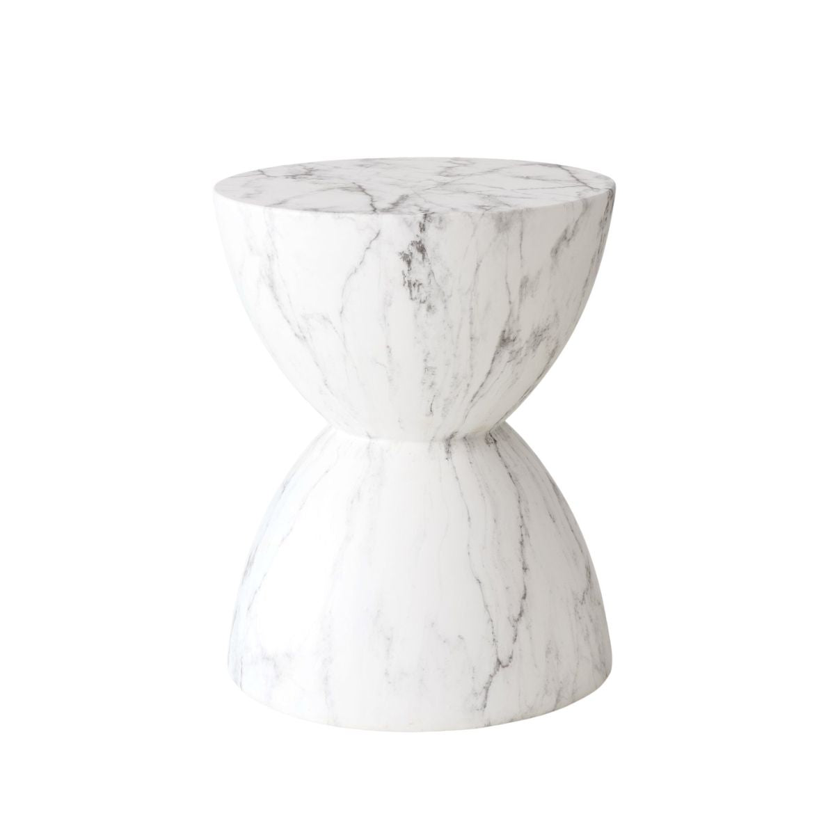 Masuta de cafea alba aspect marmura Ø32 cm Tilda Boltze, 1, hectarul.ro