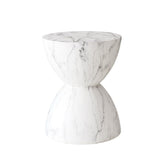 Hectarul - Masuta de cafea alba aspect marmura Ø32 cm Tilda Boltze