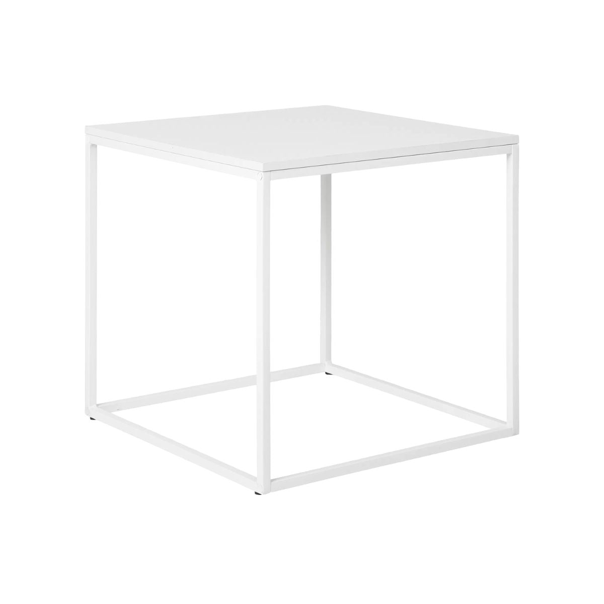 Masuta de cafea alba din otel si PAL melaminat 45x45 cm Vita House Nodic, 1, hectarul.ro