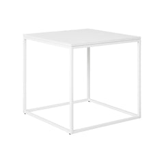 Masuta de cafea alba din otel si PAL melaminat 45x45 cm Vita House Nodic