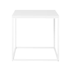 Masuta de cafea alba din otel si PAL melaminat 45x45 cm Vita House Nodic