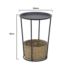 Masuta de cafea din metal si poliester Ø44Χ60 Ethnic Inart