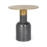 Hectarul - Masuta de cafea gri/auriu din metal Ø45 Alopa Bizzotto