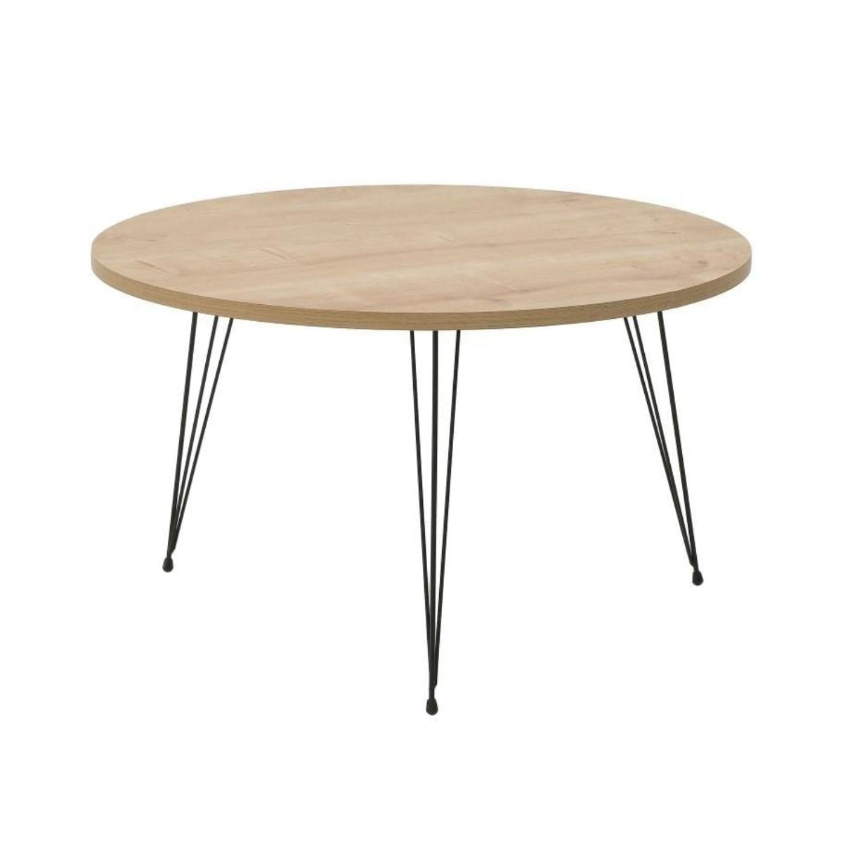 Masuta de cafea Inart din MDF si metal Ø71x42 cm natur/negru, 1, hectarul.ro