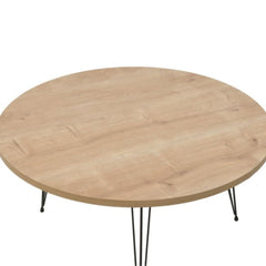 Masuta de cafea Inart din MDF si metal Ø71x42 cm natur/negru