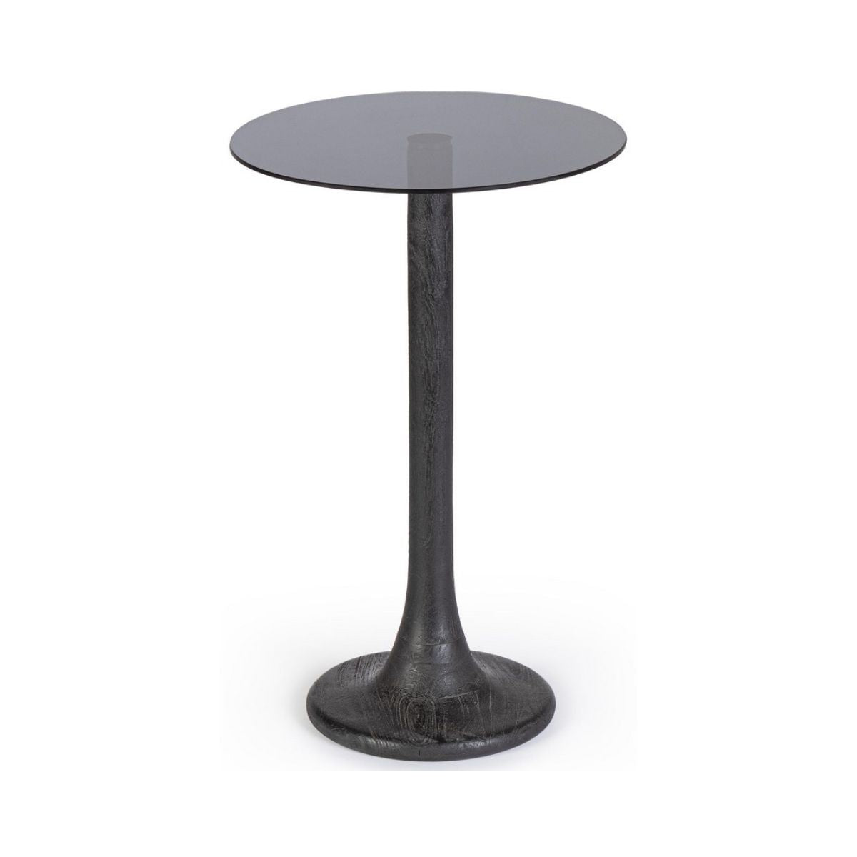 Masuta de cafea, neagra, din lemn si sticla, Ø 35 cm, Aberdeen Bizzotto, 1, hectarul.ro