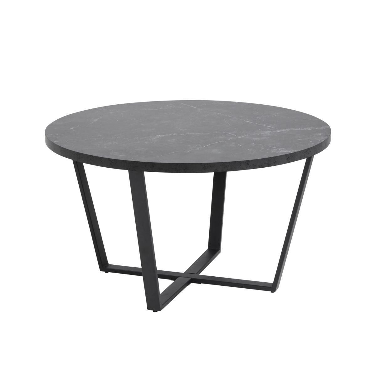 Masuta de cafea, neagra, din MDF melaminat si otel, Ø77 cm, Amble Actona, 1, hectarul.ro