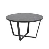 Hectarul - Masuta de cafea, neagra, din MDF melaminat si otel, Ø77 cm, Amble Actona