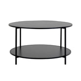 Hectarul - Masuta de cafea neagra din otel si PAL melaminat Ø80x45 cm Vita House Nodic