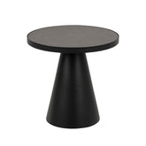 Hectarul - Masuta de cafea rotunda neagra din ceramica si otel Ø45,7 cm Soli Actona