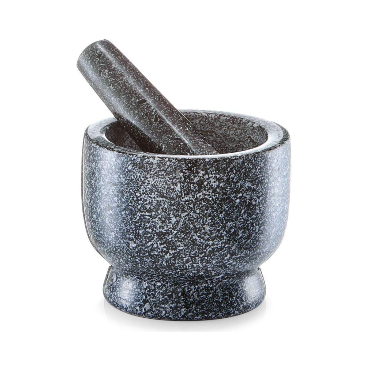 Mojar cu pistil, negru, din granit, Ø12x10, Mortar and pestle Zeller, 1, hectarul.ro